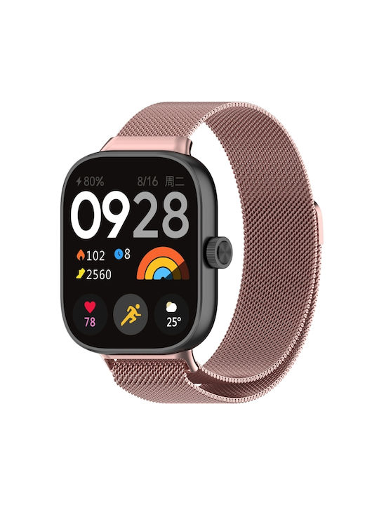 Milan Λουράκι Ανοξείδωτο Ατσάλι Ροζ (Redmi Watch 4 / Redmi Watch 5Huawei Watch 4 / Watch 4 Pro)