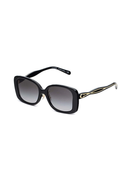 Coach Women's Sunglasses with Black Plastic Frame and Black Gradient Lens HC8334F-50023C
