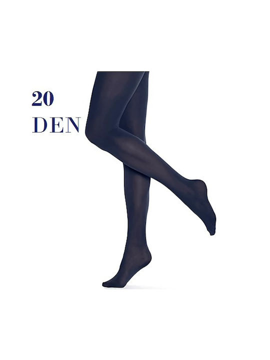 Diana Women's Pantyhose 20 Den Tightening BLUE Polka Dot