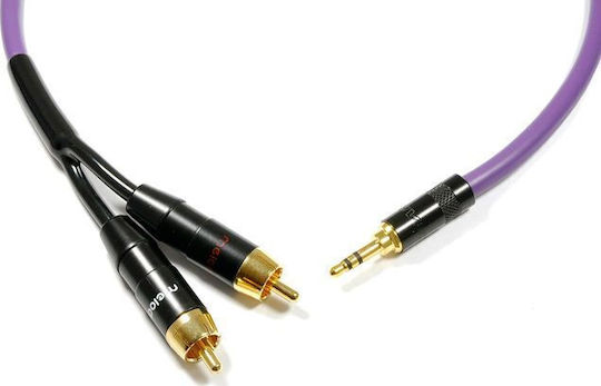 Melodika 3.5mm Male Audio Cable - 2x RCA Male Purple 5m