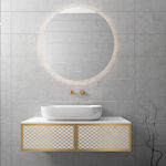 Orabella Wire 100 Cabinet de baie fără chiuvetă L50xl45xH25cm White/Gold