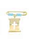 Art d or Child Safety Pin made of Gold 9K with Cross