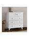 Assos Wooden Chest of Drawers with 4 Drawers White 80x42x85cm