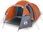 vidaXL Къмпинг палатка Тунел Сив с Двойно Покритие за 4 Човека 360x135x105см.