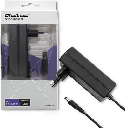 Qoltec Universelles Netzadapter 5 5A mit Leistung 25W (50781)