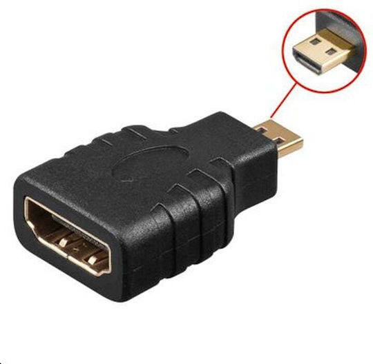Microconnect Конвертор HDMI женски към micro HDMI мъжки Черен 1бр HDM19F19MM