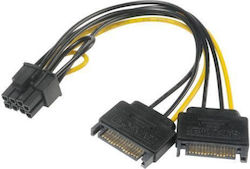 Akasa 15-Pin Sata - 8-Pin PCIe Cable 0.3m Κίτρινο AK-CBPW19-15 Akasa 15-Pin Sata - 8-Pin PCIe Cable 0.3m Κίτρινο AK-CBPW19-15