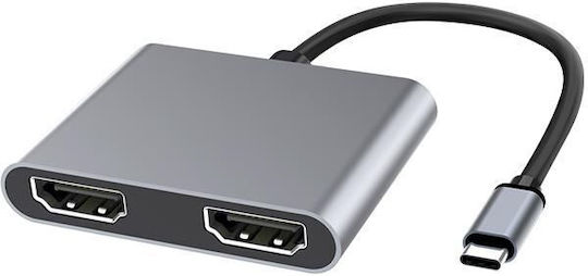 Microconnect Μετατροπέας USB-C male σε HDMI 2x female (USB3.1CHDMIX2)