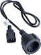 Akyga IEC C13 - Schuko Kabel 1m Schwarz (AK-PC-13A)