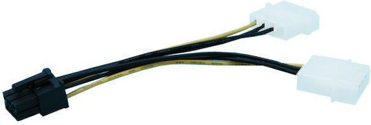 Akasa 4-Pin Molex - 6-Pin PCIe Kabel 0.1m Gelb (AK-CB4-6)