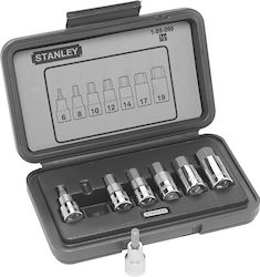 Stanley Καρυδάκια Εξάγωνα με Καρέ Υποδοχής HEX, 1/2" Σετ 7τμχ