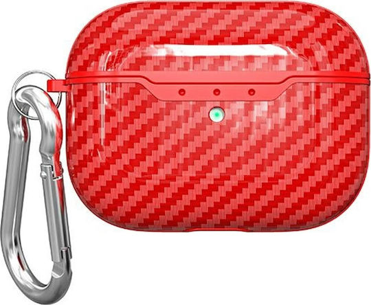 Beline Carbon Cover Θήκη Σιλικόνης σε Κόκκινο χρώμα για Apple AirPods Pro 2