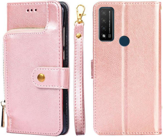 20 R Wallet Δερμάτινο / Δερματίνης / Σιλικόνης Ροζ Χρυσό (TCL 20 R 5G, TCL Bremen, TCL 20 AX 5G)