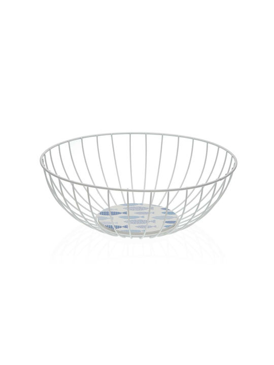 Versa Fruit Bowl Metallic White 28x10x28cm