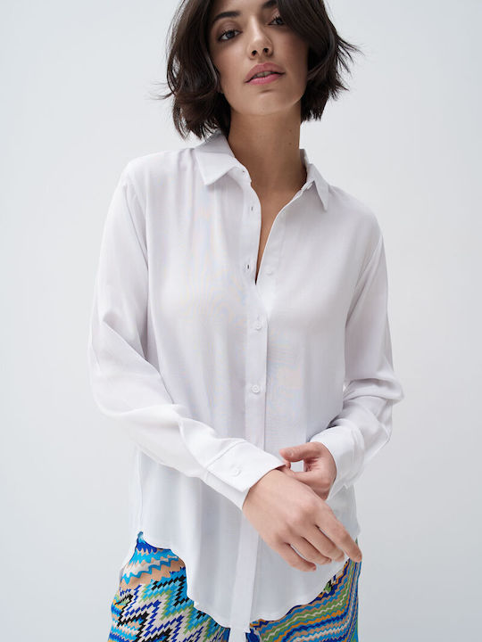 Anel Women's Long Sleeve Shirt White