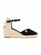 Refresh Women's Suede Platform Espadrilles Black