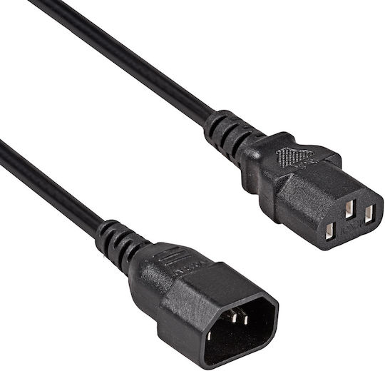Akyga IEC C14 - IEC C13 Кабел 3м Черен (AK-PC-07C)