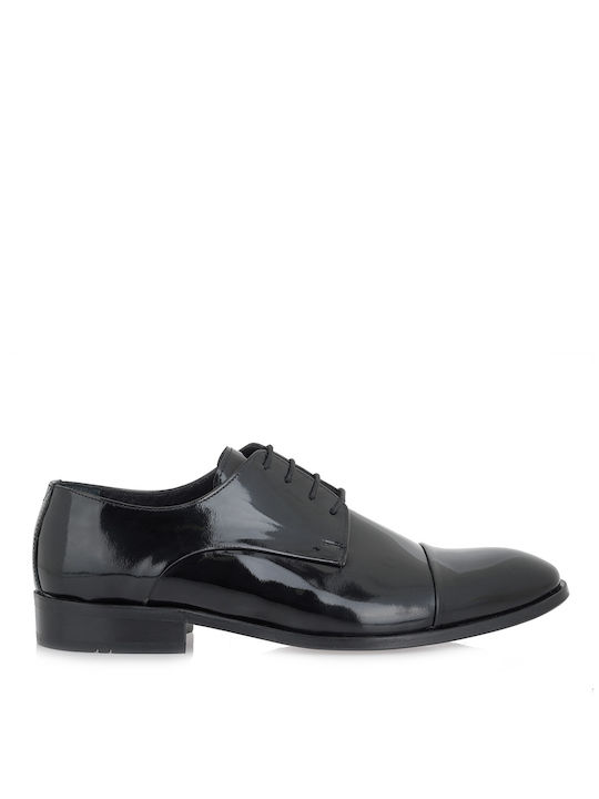 Lorenzo Russo Men's Patent Leather Dress Shoes Black