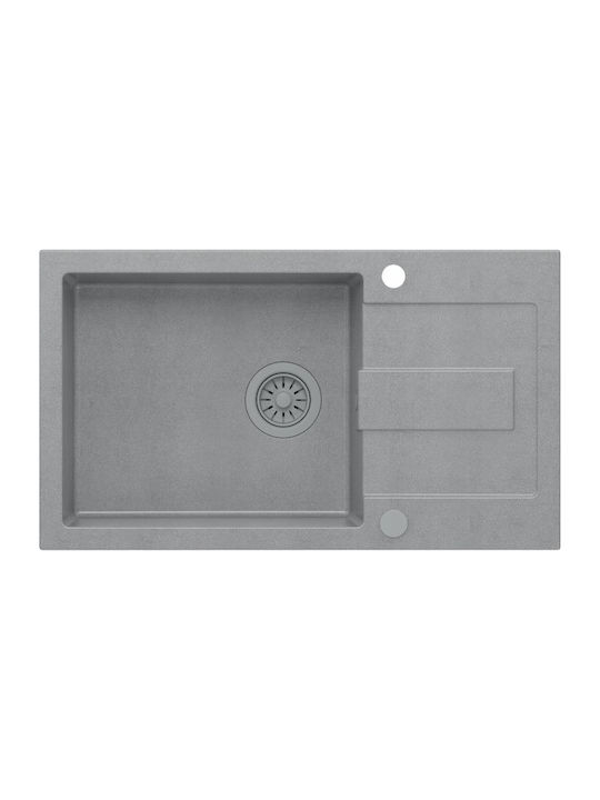 GraniteQ Christian 136 Xl Drop-In Мивка от Синтетичен Гранит Ш78xД45см Сив