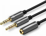 Ugreen 3.5mm female - 2x 3.5mm male Cable Black 0.28m (20899)