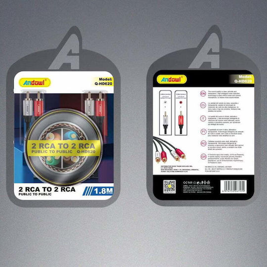 Andowl Qhd620 Cable 2x RCA male - 2x RCA male 2m