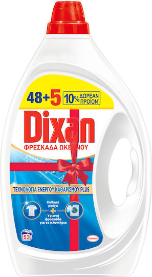 Dixan Φρεσκάδα Υγρό Απορρυπαντικό Ρούχων 2.385lt (53 Μεζούρες)