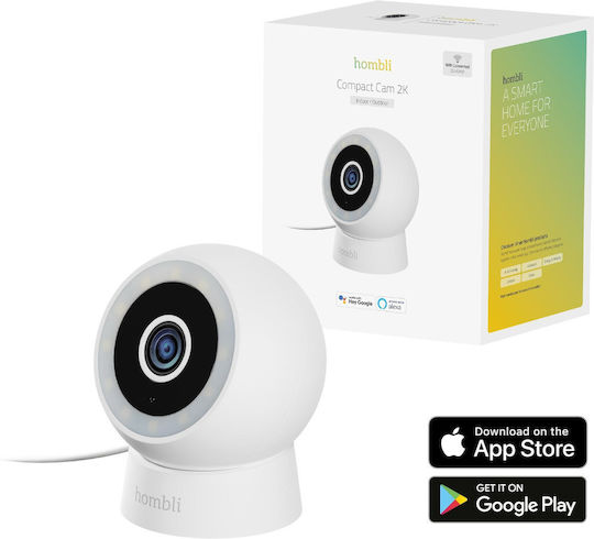 Hombli Compact Cam 2K IP Камера за наблюдение Wi-Fi Full HD+ 4MP с Двупосочна Комуникация и Обектив 4мм