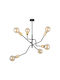 Orno Pendant Chandelier for 6 Bulbs E27 Black