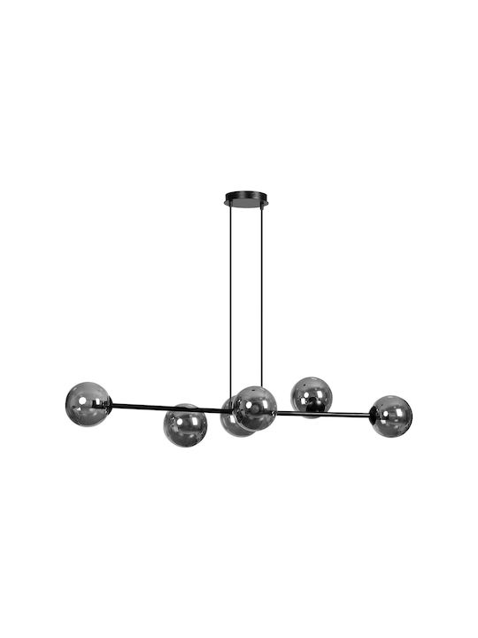 Orno Pendant Chandelier for 6 Bulbs E14, E.14 Black