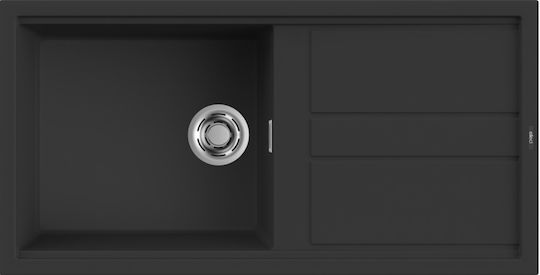 Elleci Best 480 LKB48086 Drop-In Мивка от Синтетичен Гранит Ш100xД51см Черен