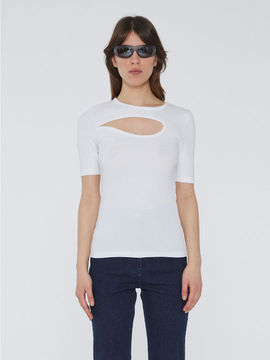 Remain Women's Blouse Cotton Short Sleeve White