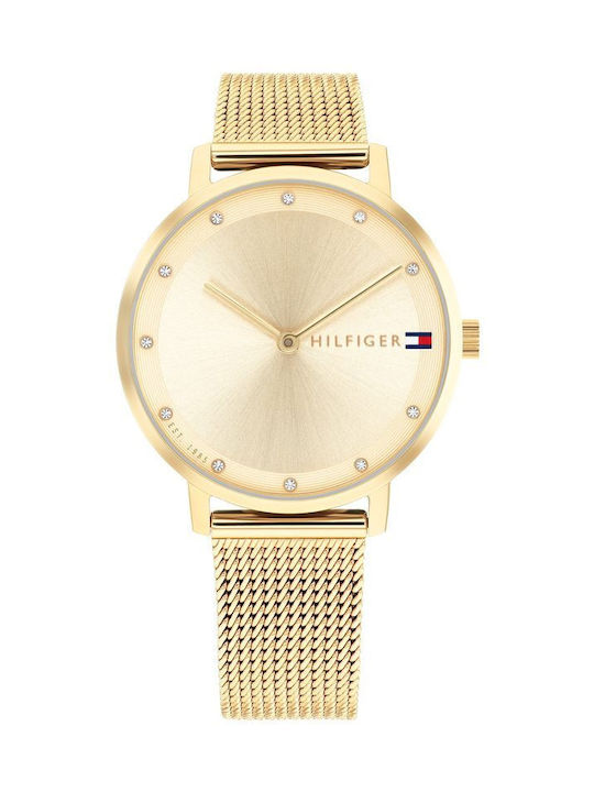 Tommy Hilfiger Uhr mit Gold Metallarmband