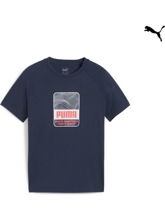 PUMA Kids' T-shirt Blue Active Sports Graphic
