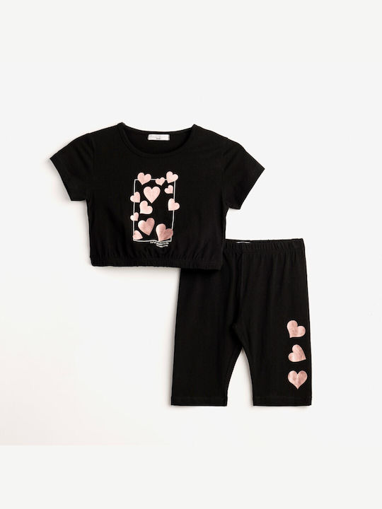 Funky Kids Set with Leggings Summer Black