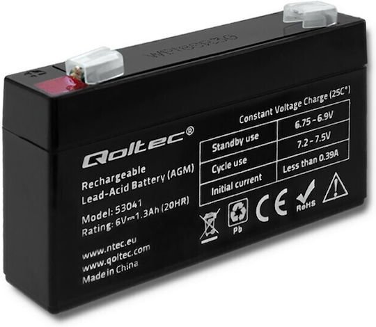 Qoltec UPS Battery with Capacity 1.3Ah and Voltage 6V 53041 1pcs