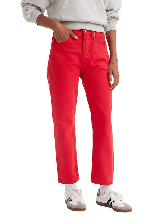 Levi's 501 Γυναικείο Υφασμάτινο Capri Παντελόνι Red