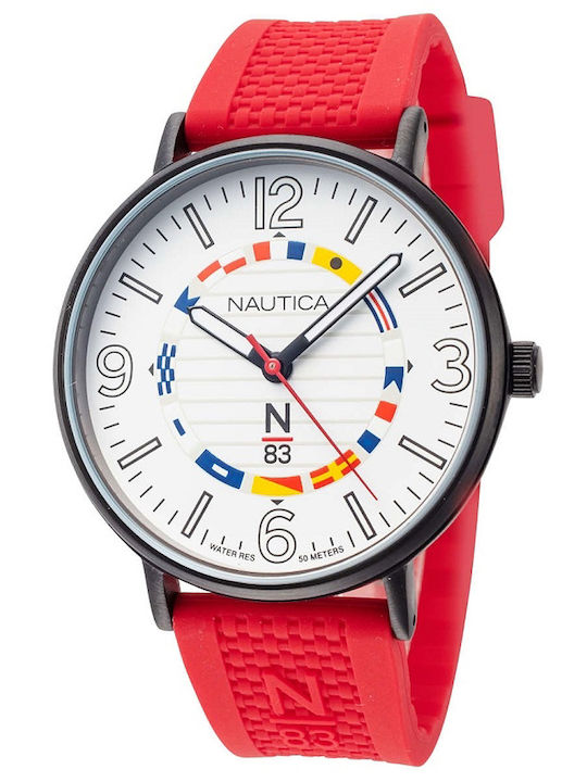 Nautica N83 Мъжки Часовник На Батерия с Каучукова Каишка