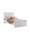 Emily Κρεβάτι Μονό Ξύλινο Λευκό με Τάβλες για Στρώμα 90x190cm