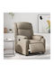 Relax Armchair with Footstool from Leatherette Cappuccino 77x95x99cm