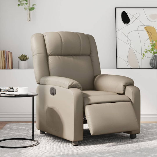 Relax Armchair with Footstool from Leatherette Cappuccino 77x95x99cm