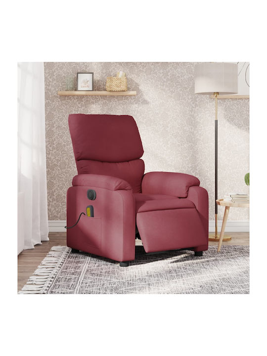 Πολυθρόνα Relax Massage με Υποπόδιο Μπορντό 75x99x99cm