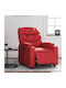 Relax Armchair with Footstool from Leatherette Red 74x89x100cm