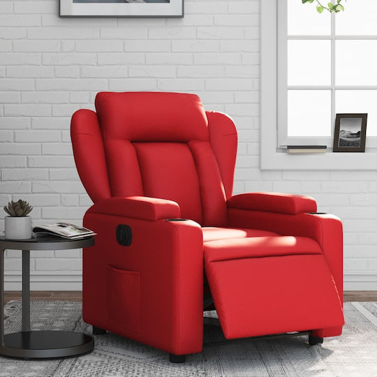 Relaxsessel mit Fußhocker aus Kunstleder Red 77x94.5x100cm