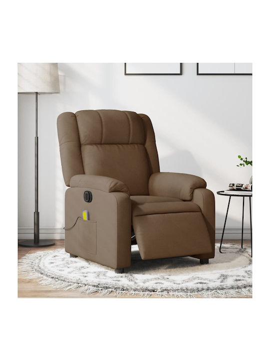 Πολυθρόνα Relax Massage με Υποπόδιο Καφέ 77x95x99cm