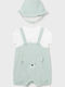 Mayoral Bear Baby Bodysuits Pramsuit with Accessories Green 2 Pieces