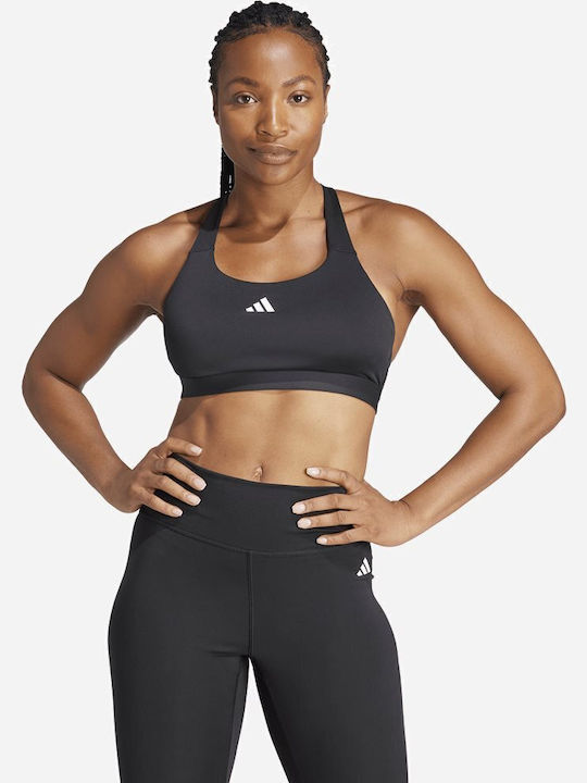adidas High-Support Γυναικείο Αθλητικό Μπουστάκι Μαύρο με Ελαφριά Ενίσχυση