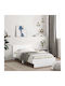 Single Wooden Bed White with Slats for Mattress 100x200cm