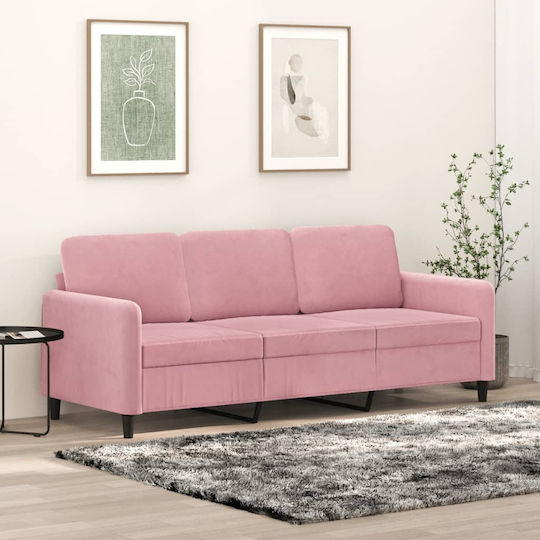 Dreisitzer Samt-Rosa Sofa 198x77x80 cm