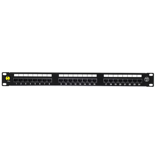Netrack Patch Panel Unshielded για Rack 19" 24 Θυρών Μαύρο