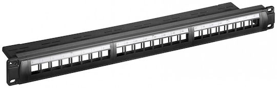 Microconnect Panou Patch Neecranat pentru Rack 19" 24 Porturi cat6 Negru